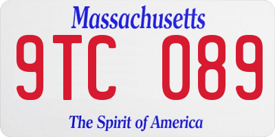 MA license plate 9TC089