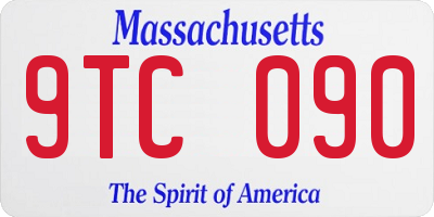 MA license plate 9TC090
