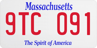 MA license plate 9TC091