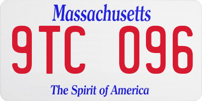 MA license plate 9TC096
