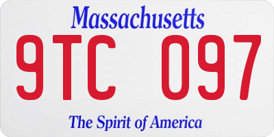 MA license plate 9TC097