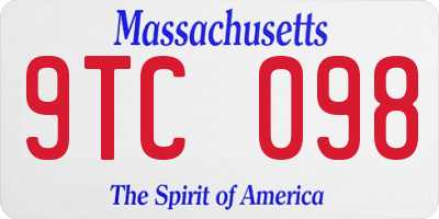 MA license plate 9TC098