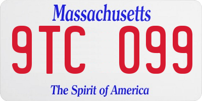 MA license plate 9TC099