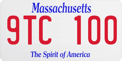 MA license plate 9TC100