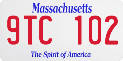 MA license plate 9TC102