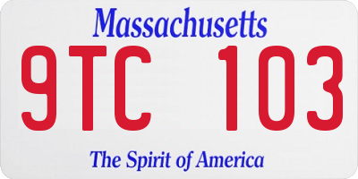 MA license plate 9TC103
