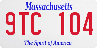 MA license plate 9TC104
