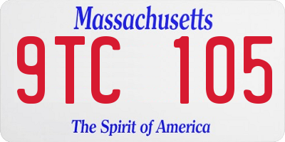 MA license plate 9TC105