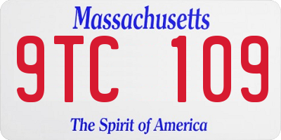 MA license plate 9TC109