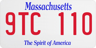 MA license plate 9TC110