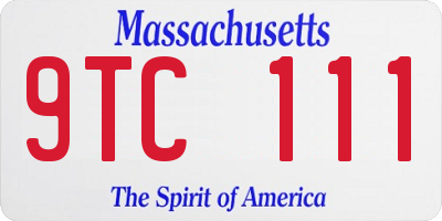 MA license plate 9TC111