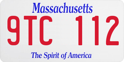 MA license plate 9TC112