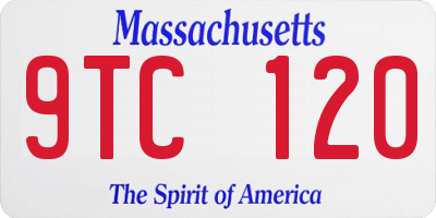 MA license plate 9TC120