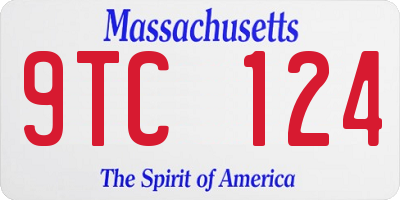 MA license plate 9TC124