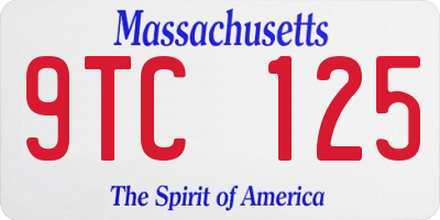 MA license plate 9TC125