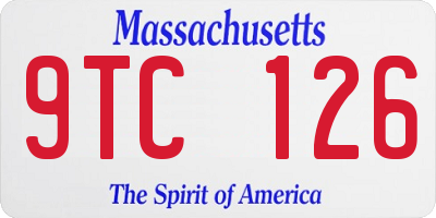MA license plate 9TC126