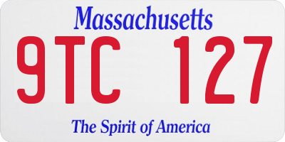 MA license plate 9TC127
