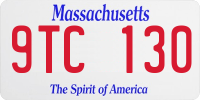 MA license plate 9TC130