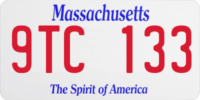 MA license plate 9TC133