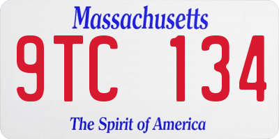 MA license plate 9TC134
