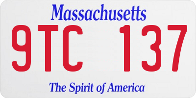 MA license plate 9TC137