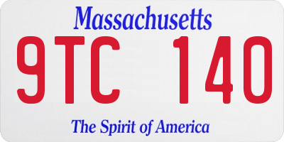 MA license plate 9TC140