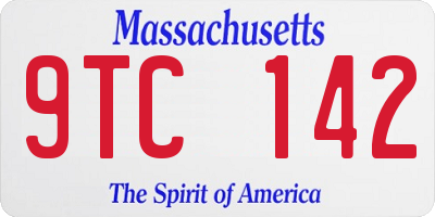 MA license plate 9TC142