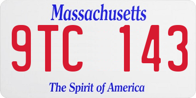 MA license plate 9TC143