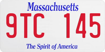 MA license plate 9TC145