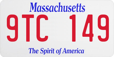 MA license plate 9TC149