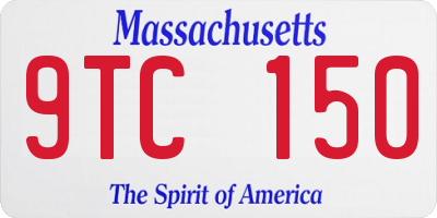MA license plate 9TC150