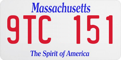 MA license plate 9TC151