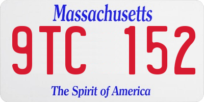 MA license plate 9TC152