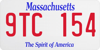 MA license plate 9TC154