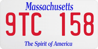MA license plate 9TC158