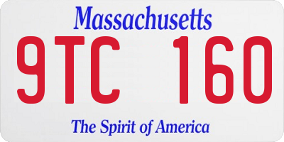 MA license plate 9TC160