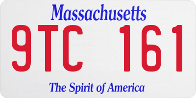 MA license plate 9TC161