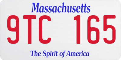 MA license plate 9TC165