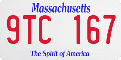 MA license plate 9TC167
