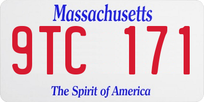 MA license plate 9TC171