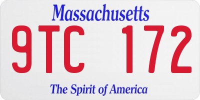 MA license plate 9TC172