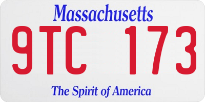 MA license plate 9TC173
