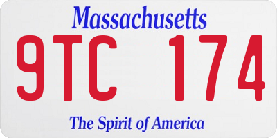 MA license plate 9TC174