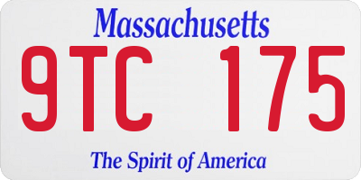 MA license plate 9TC175