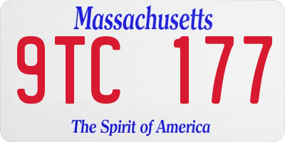 MA license plate 9TC177