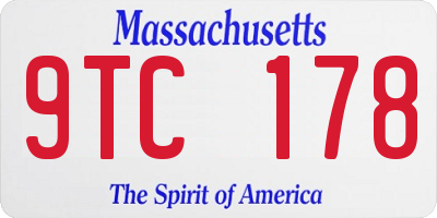 MA license plate 9TC178