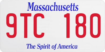 MA license plate 9TC180