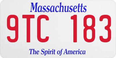 MA license plate 9TC183