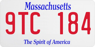 MA license plate 9TC184
