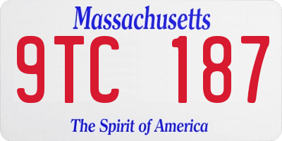 MA license plate 9TC187